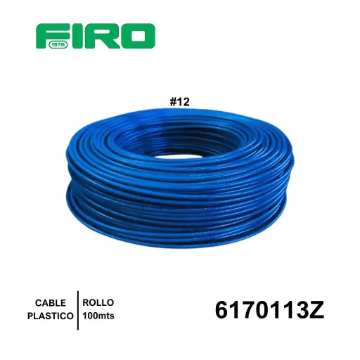[6170113Z] CABLE PLASTICO # 12 POR (100) MTS. ROLLO AZUL AWG
