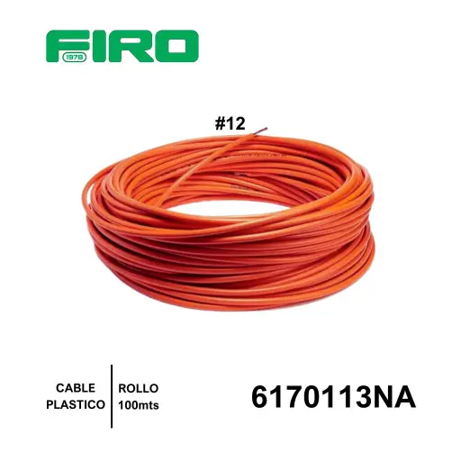 [6170113NA] CABLE PLASTICO # 12 POR (100) MTS. ROLLO  NARANJA