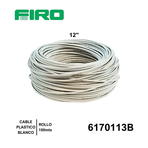 [6170113B] CABLE PLASTICO # 12 POR (100) MTS. ROLLO BLANCO AWG