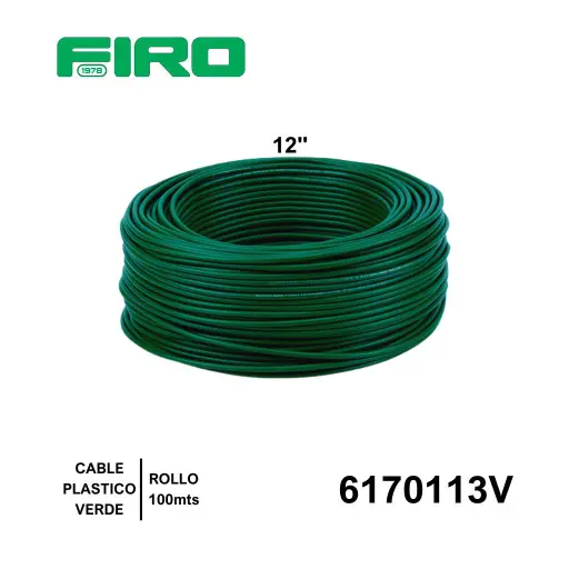 [6170113V] CABLE PLASTICO # 12 POR (100) MTS. ROLLO VERDE AWG