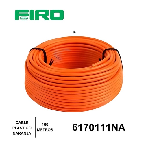 [6170111NA] CABLE PLASTICO # 10 POR (100) MTS. ROLLO NARANJA  AWG