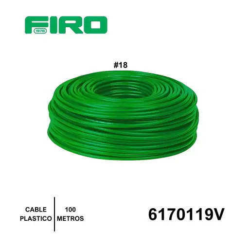 [6170119V] CABLE PLASTICO # 18 POR (100) MTS. ROLLO VERDE AWG