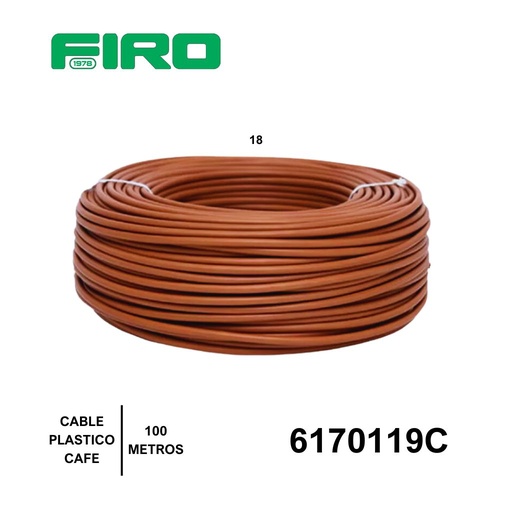[6170119C] CABLE PLASTICO # 18 POR (100) MTS. ROLLO CAFE AWG