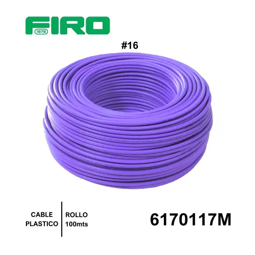 [6170117M] CABLE PLASTICO # 16 POR (100) MTS. ROLLO MORADO AWG