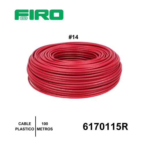 [6170115R] CABLE PLASTICO # 14 POR (100) MTS. ROLLO ROJO AWG