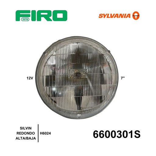 [6600301S] SILVIN H6024 12V REDONDO 7" HALOGENO ALTA/BAJA SYLVANIA