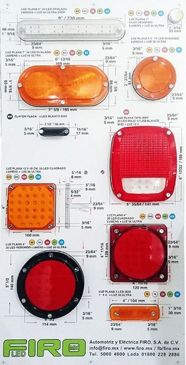 [99] MUESTRARIO LUCES PLANAS FIRO 14,24,44,64,84,434,404,901F
