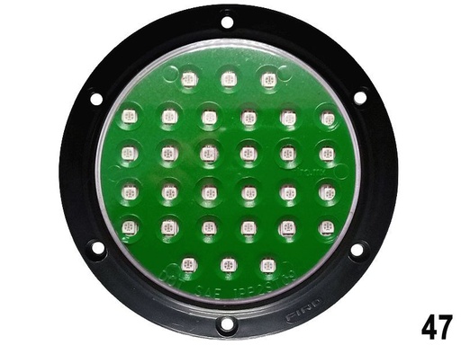 [47] LUZ PLANA 4" 12V 30 LED VERDE REDONDO