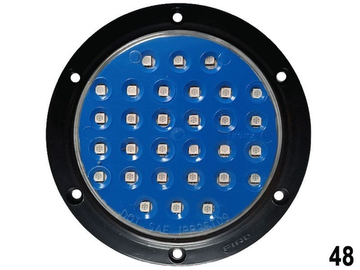 [48] LUZ PLANA 4" 12V 30 LED AZUL MICA AZUL REDONDO