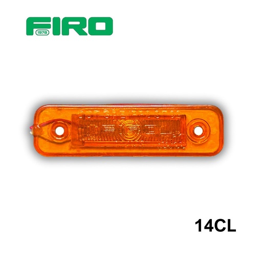 [14CL] #14CL LUZ PLANA 1X4" 12V 0.5W 6 LED AMBAR RECTANGULAR CABLES POR UN LADO