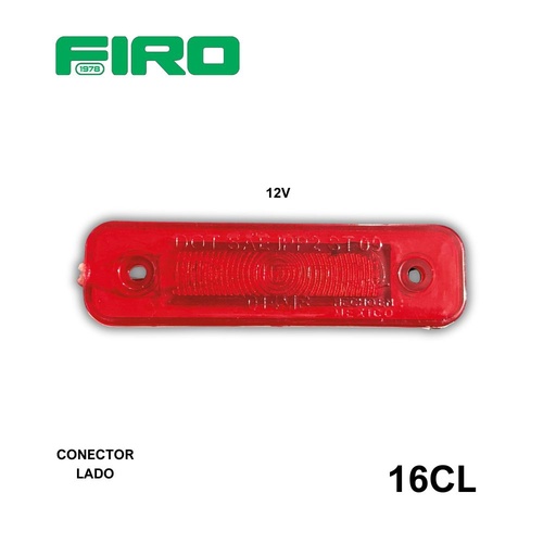 [16CL] #16CL LUZ PLANA 1X4" 12V 3 LED ROJO CONECTOR LADO  *DESCONTINUADO*