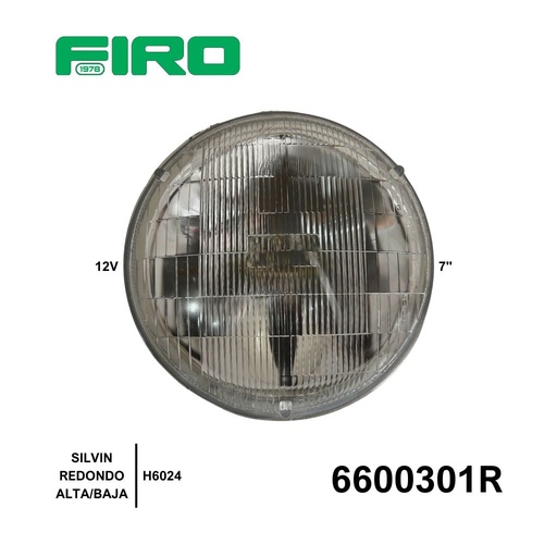 [6600301R] SILVIN H6024 12V REDONDO 7" UNIDAD SELLADA HALOGENO ALTA/BAJ