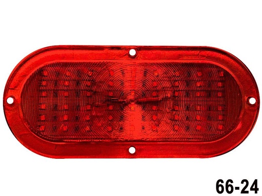 [66-24] LUZ PLANA 6" 24V 36 LED ROJOS OVALADO ==66