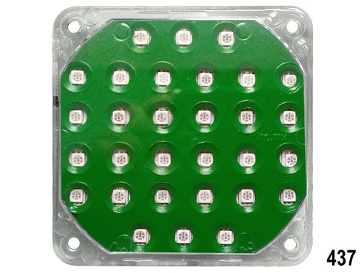 [437] LUZ PLANA CUADRADA 12V 30 LED VERDE (10CM X 10CM )