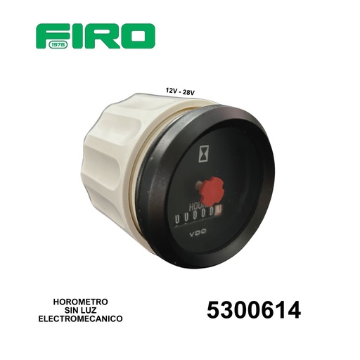 [5300614] HOROMETRO VDO NEGRO 12V A 28V SIN LUZ ELECTROMECANICO