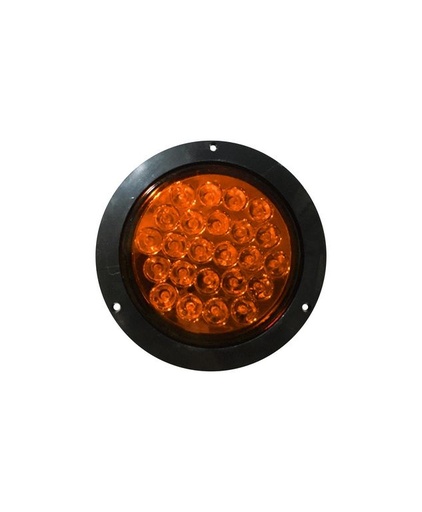 [7530444CA] PLAFON EMBUTIDO 4" AMBAR 12V 24 LED C/BISEL REDONDO *****
