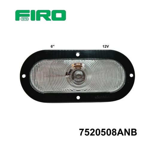 [7520508ANB] PLAFON EMBUTIDO OVALADO 6" 12V BLANCO CON ARILLO NEGRO******