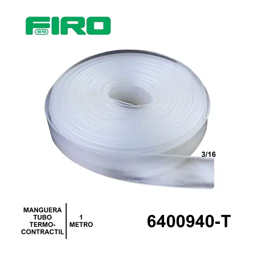 [6400940-T] MANGUERA TUBO TERMOCONTRACTIL 04.76MM=3/16  X 1METROTRANSP.