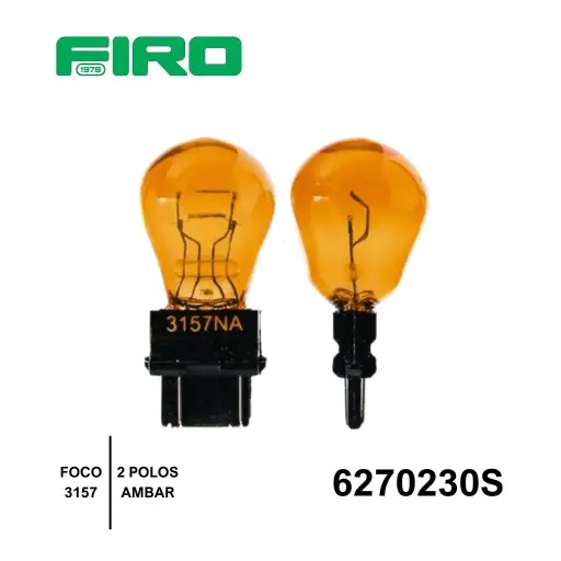 [6270230S] FOCO 3157 AMBAR 2 POLOS  SYLVANIA=6270229=6270230