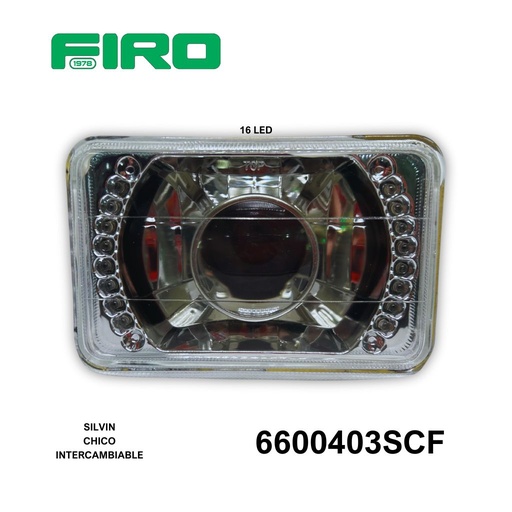 [6600403SCF] SILVIN H4656 DE 16 LED CUAD. CHICO H4 INTERCAMBIABLE  *****
