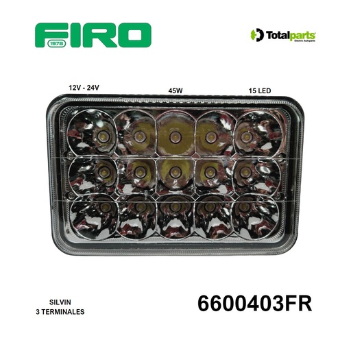 [6600403FR] SILVIN H4656 DE 15 LEDS 45 WATTS 165MM 12V y 24V 3T
