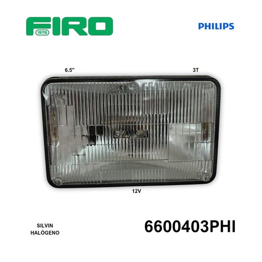 [6600403PHI] SILVIN H4656 HALOGENO 12V 3T 6.5" PHILLIPS=6600403SY