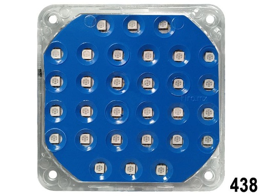 [438] LUZ PLANA CUADRADA 12V 30 LED AZULES (10CM X 10CM )