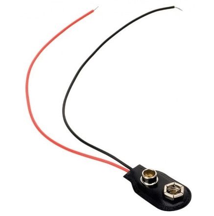 [258-810] BROCHE CONECTOR PORTA PILA CUADRADA "9V"  CONECTOR ENCHUFE