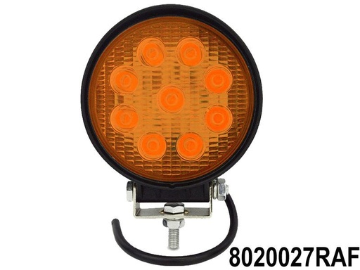 [8020027RAF] FARO REDONDO 10V-30V 27W 4.5" 9 LED AMBAR 1980LM