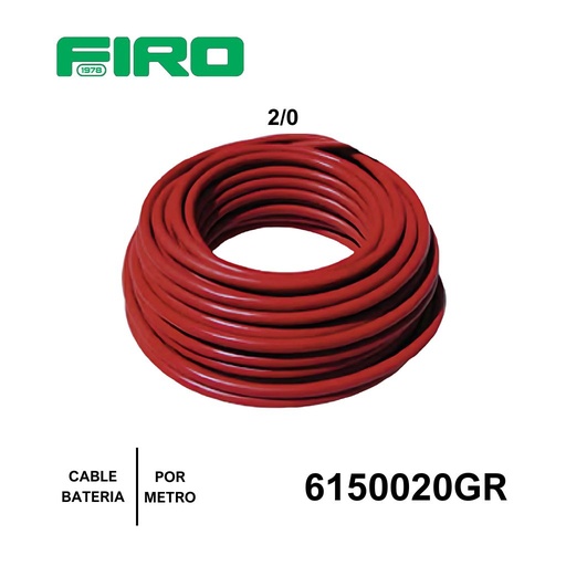 [6150020GR] CABLE BATERIA 2/0 POR (1) METRO ROJO
