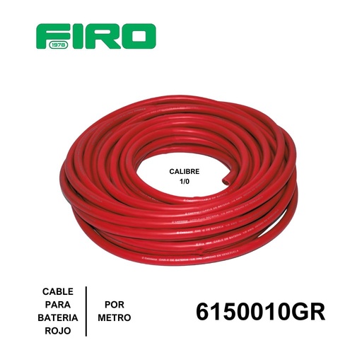 [6150010GR] CABLE BATERIA 1/0 POR (1) METRO ROJO