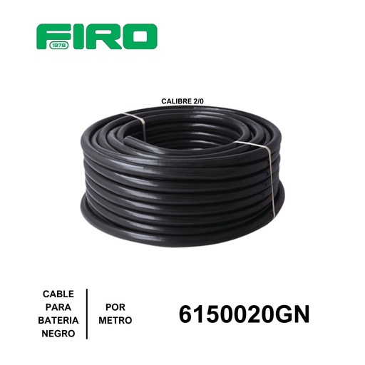 [6150020GN] CABLE BATERIA 2/0 POR (1) METRO NEGRO