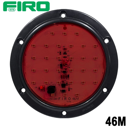 [46M] LUZ PLANA 4" 12V/24V 30 LED ROJO REDONDO MULTIVOLTAJE =46MST