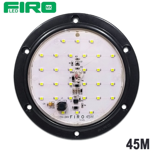 [45M] LUZ PLANA 4" 12V/24V 30 LED BLANCO REDONDO MULTIVOLTAJE