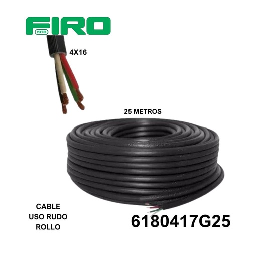 [6180417G25] CABLE USO RUDO 4X16  POR (25) MTS. ROLLO