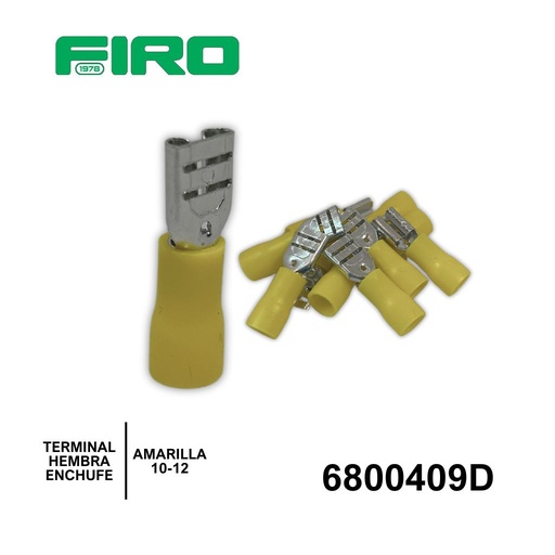 [6800409D] TERMINAL HEMBRA ENCHUFE AMARILLA .250 10-12 (10 PZS)=6800409