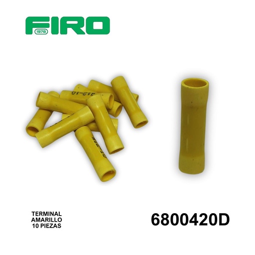 [6800420D] TERMINAL CONECTOR A TOPE AMARILLO 12-10 (10 PZS)
