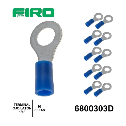 [6800303D] TERMINAL DE OJO AZUL 1/4"  14-16 (10 PZS) =6800303
