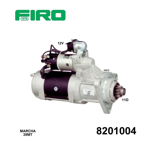 [8201004] MARCHA 39MT 12V 11D DELGADOS  C. FIJO *CASCADIA* DELCO ORIGINAL