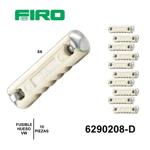 [6290208-D] FUSIBLE HUESO VW  8A. BLANCO 10 PIEZAS