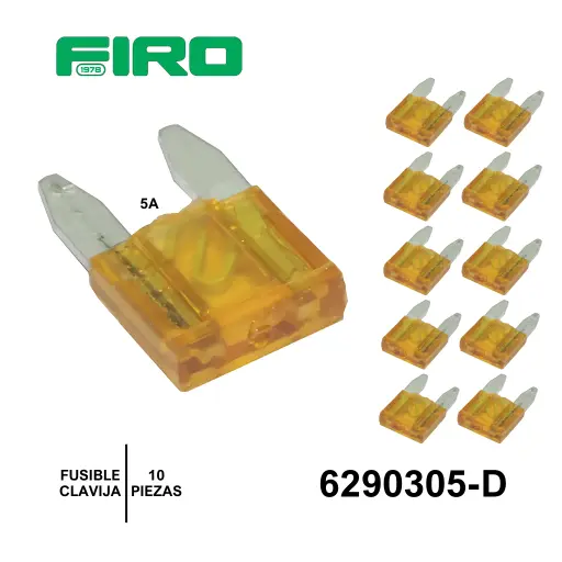 [6290305-D] FUSIBLE CLAVIJA MINIATURA  5A. 10 PIEZAS
