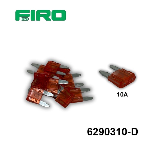 [6290310-D] FUSIBLE CLAVIJA MINIATURA 10A ROJO 10 PIEZAS
