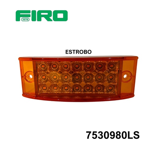 [7530980LS] PLAFON RECTANGULAR 6" 21 LEDS 12V/24V AMBAR ESTROBO =753097