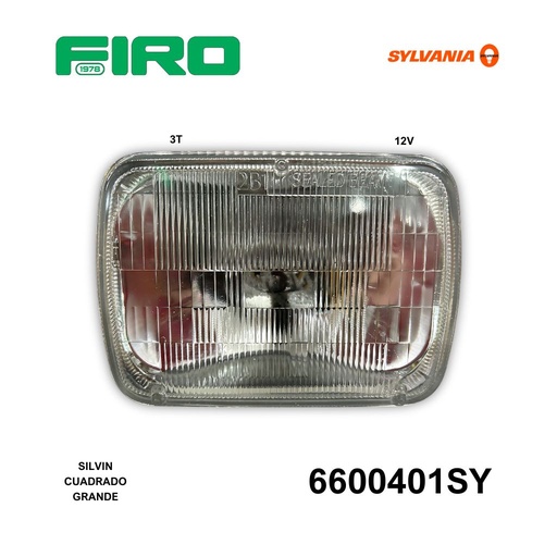 [6600401SY] SILVIN H6054 CUADRADO GDE 3T 12V HALOGENO SYLVANIA=6600040R
