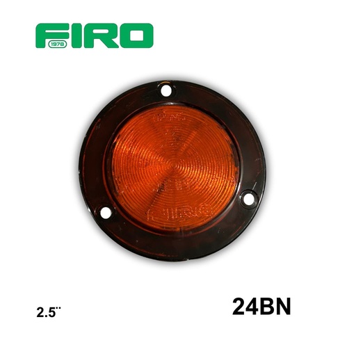 [24BN] #24BN LUZ PLANA 2.5" 12 LED AMBAR REDONDO BISEL NEGRO