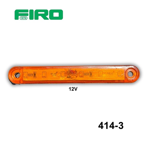 [414-3] #414-3 LUZ PLANA 12V 4.5" X 5/8" 6 LED AMBAR 3 CABLES = 414*4-3