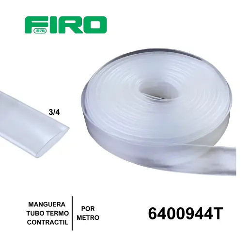 [6400944T] MANGUERA TUBO TERMOCONTRACTIL 19.05MM=3/4 TRANSPARETE X MTO