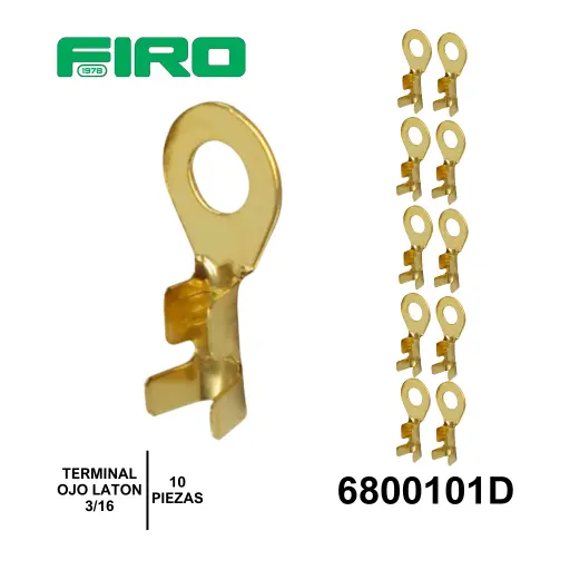 [6800101D] TERMINAL DE OJO 3/16 OJO DE LATON CAL 18-12 10PIEZAS