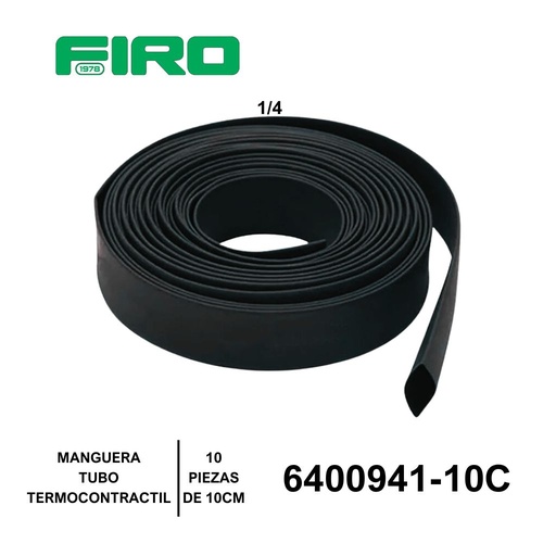 [6400941-10C] MANGUERA TUBO TERMOCONTRACTIL 06.35MM=1/4  X 10 PZ DE 10 CM=941-10