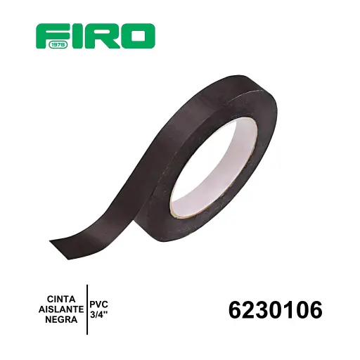 [6230106] CINTA AISLANTE NEGRA PVC 3/4" 19MM X PARA ALAMBRADOS 3/4 X 53 ROLL